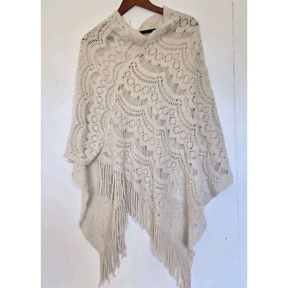 Sleeping On Snow Poncho Womens One Size Anthropologie Boho Knit Artsy Soft Cozy - Picture 4 of 8